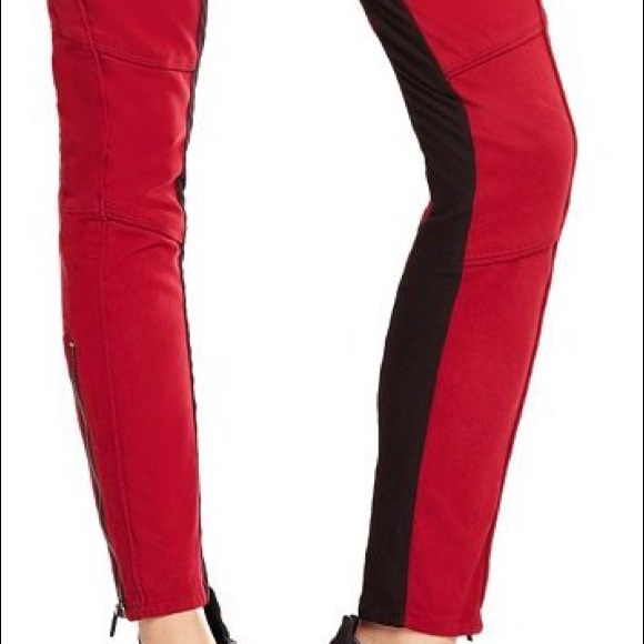 NEW GUESS BY MARCIANO RED MOTO SKINNY JEANS SZ 23 - Picture 5 of 5